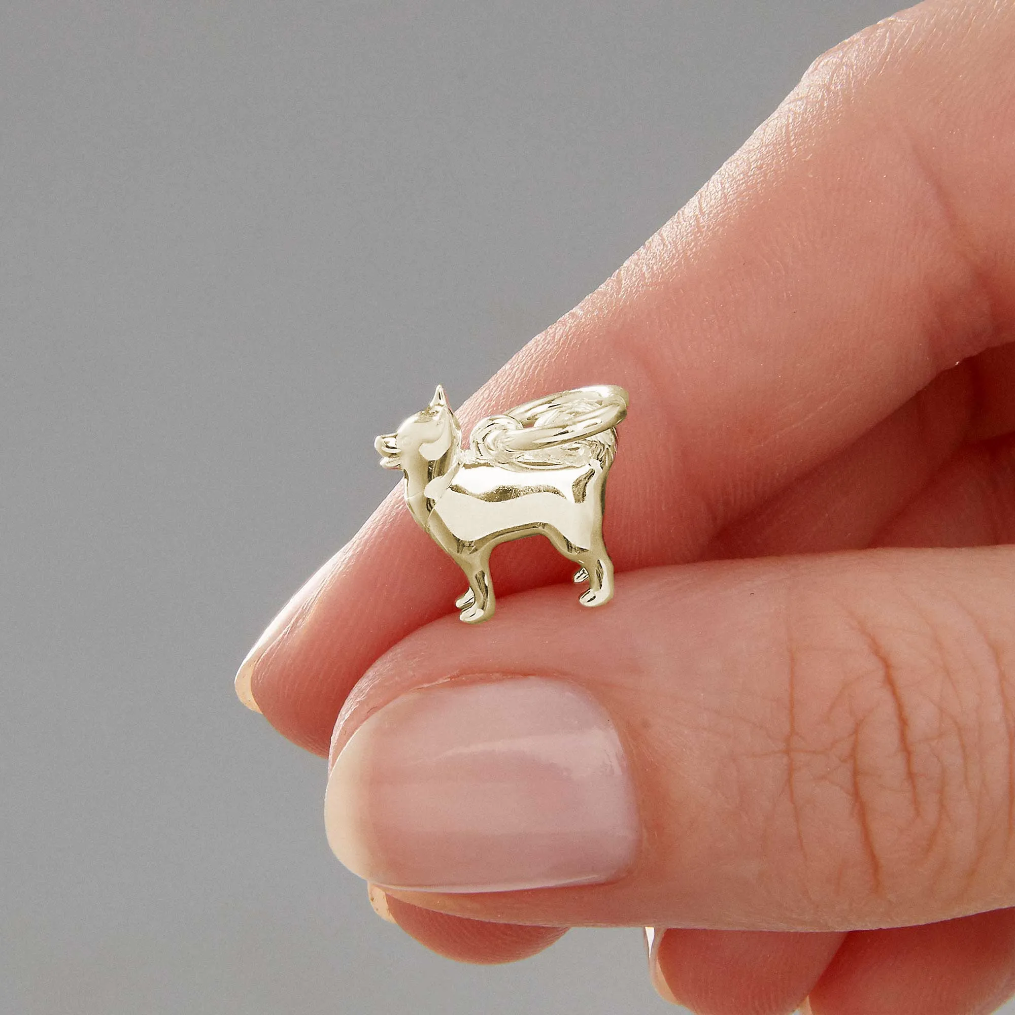 Pomsky Solid Gold Dog Charm