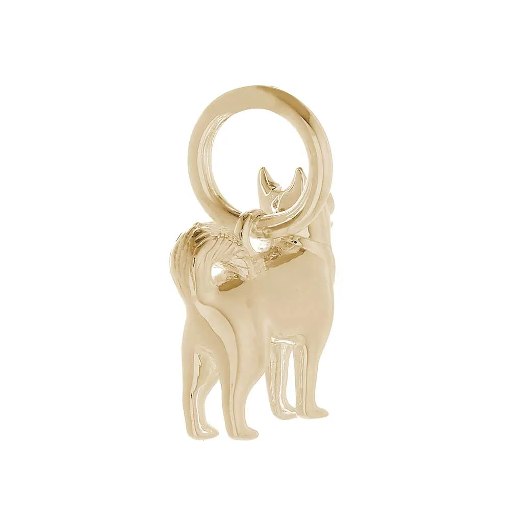 Pomsky Solid Gold Dog Charm