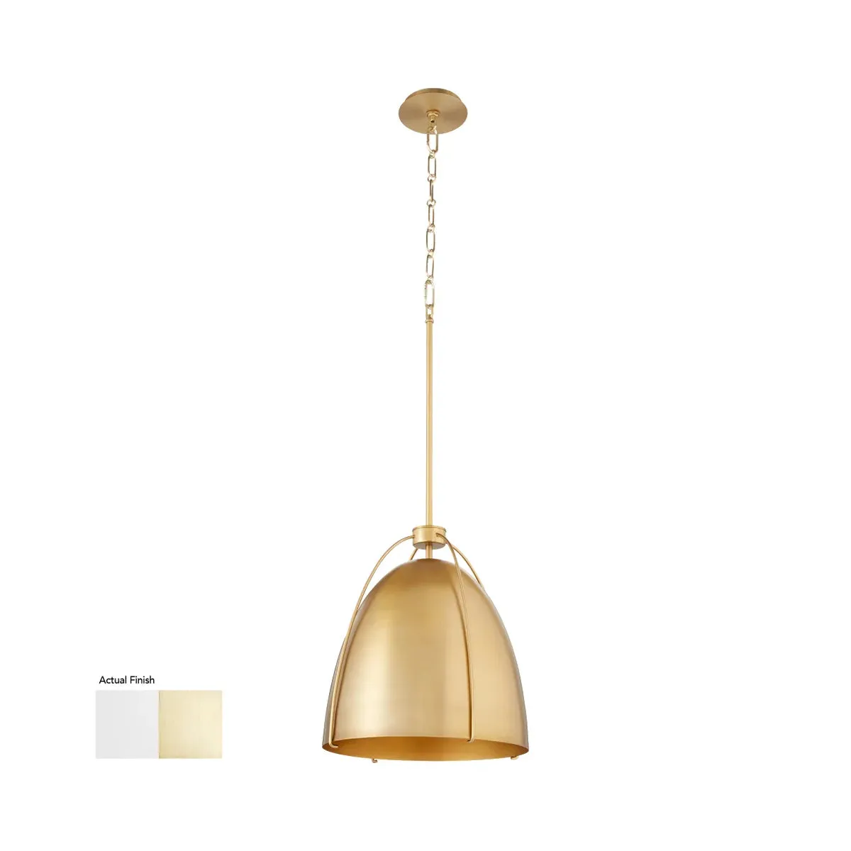 Quorum Jamie 860-1-0880 Pendant - Studio White / Aged Brass 15" Transitional