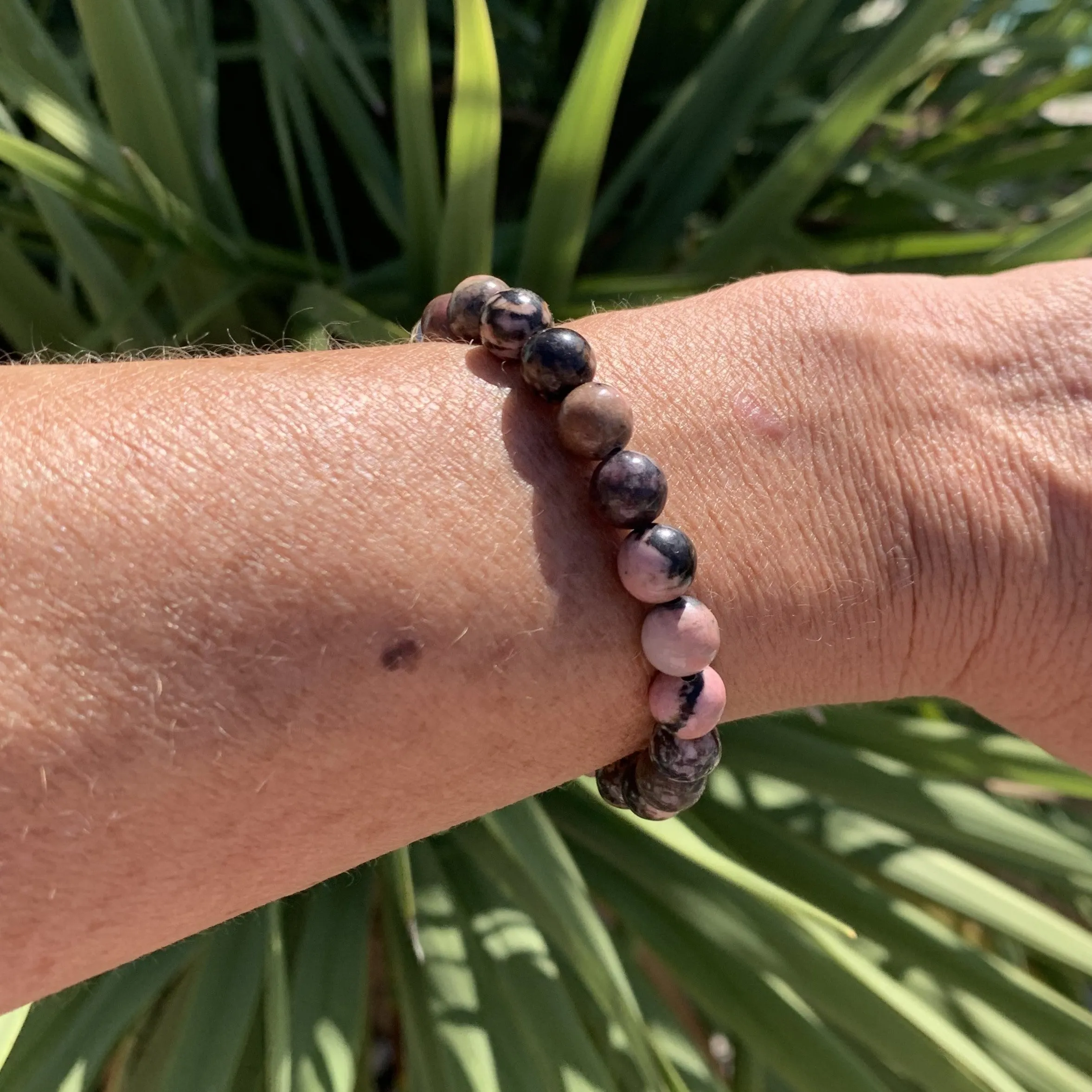 "Friendship" pink rhodonite bracelet