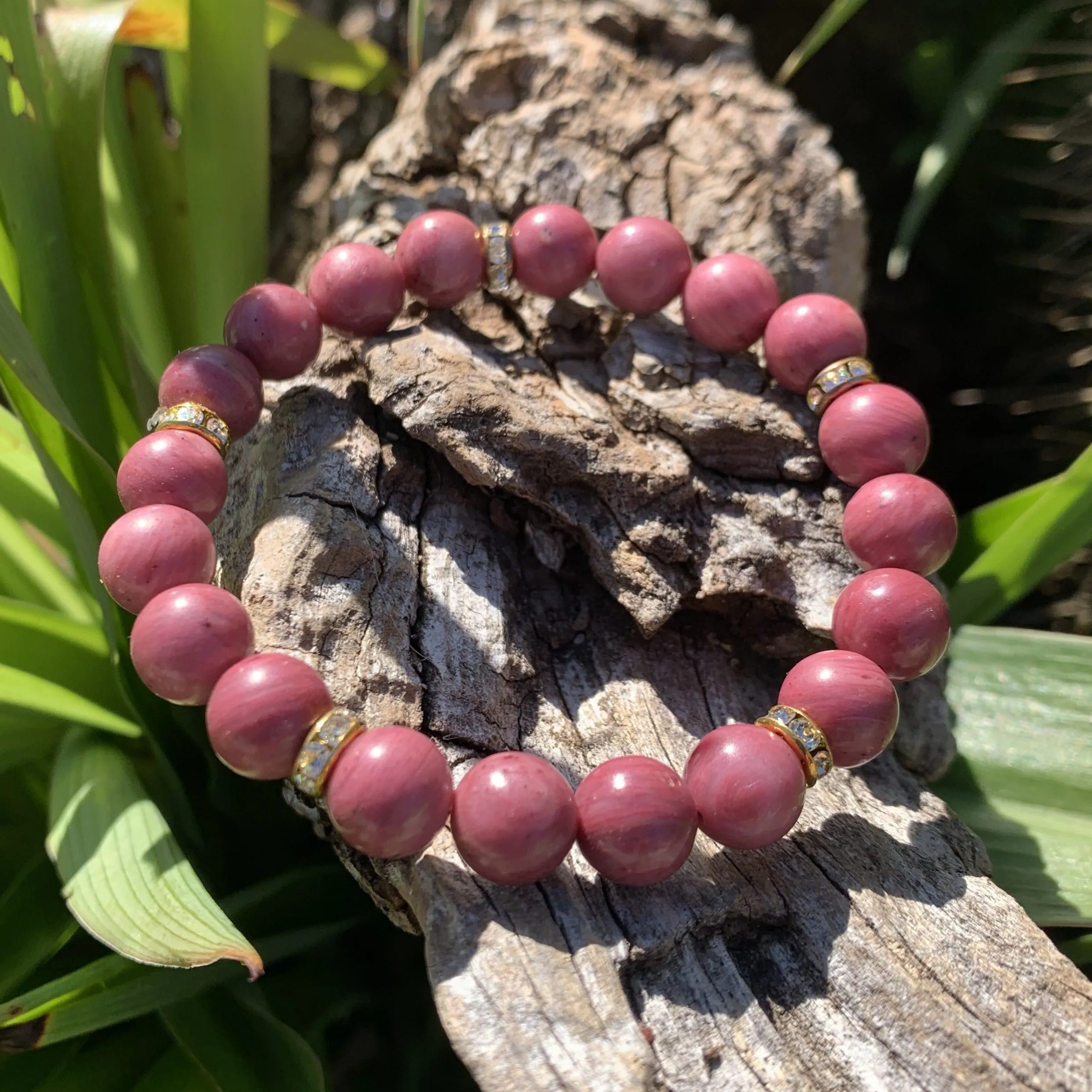 "Friendship" pink rhodonite bracelet