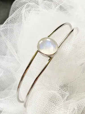 Rainbow Moonstone Cuff Bracelet
