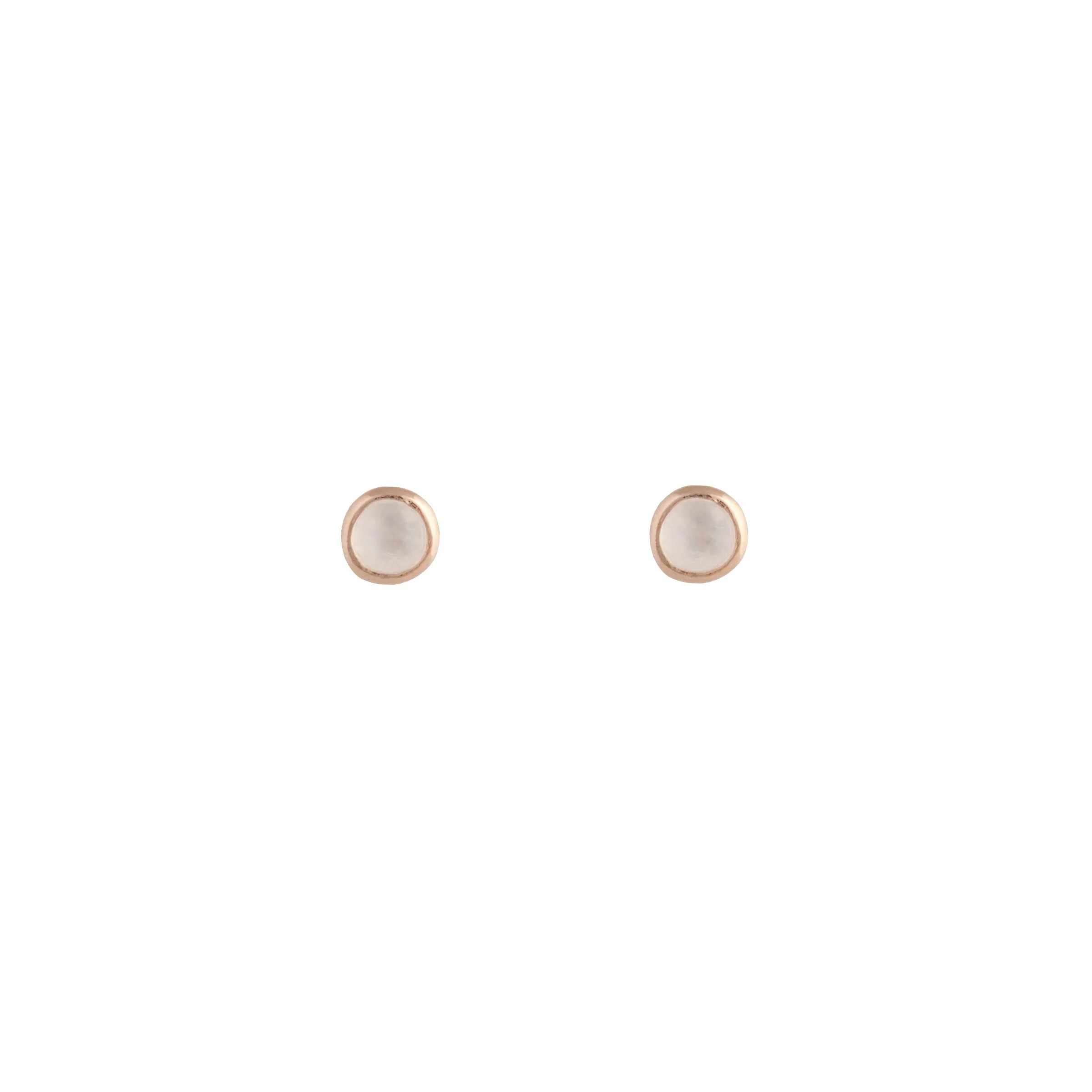 Rose Gold Plated Moonstone Stud Earring