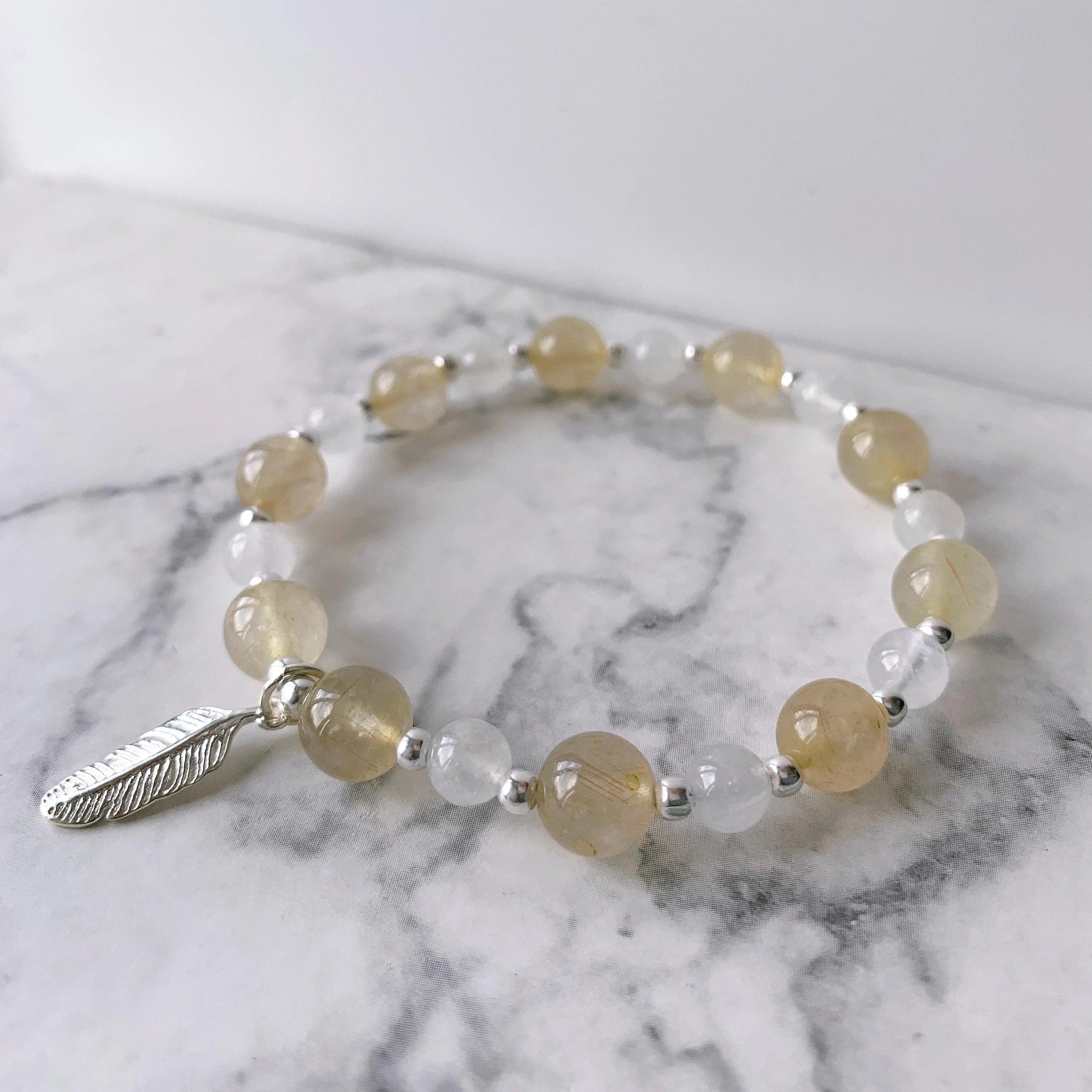 Rutilated Citrine Crystal Positivity Bracelet