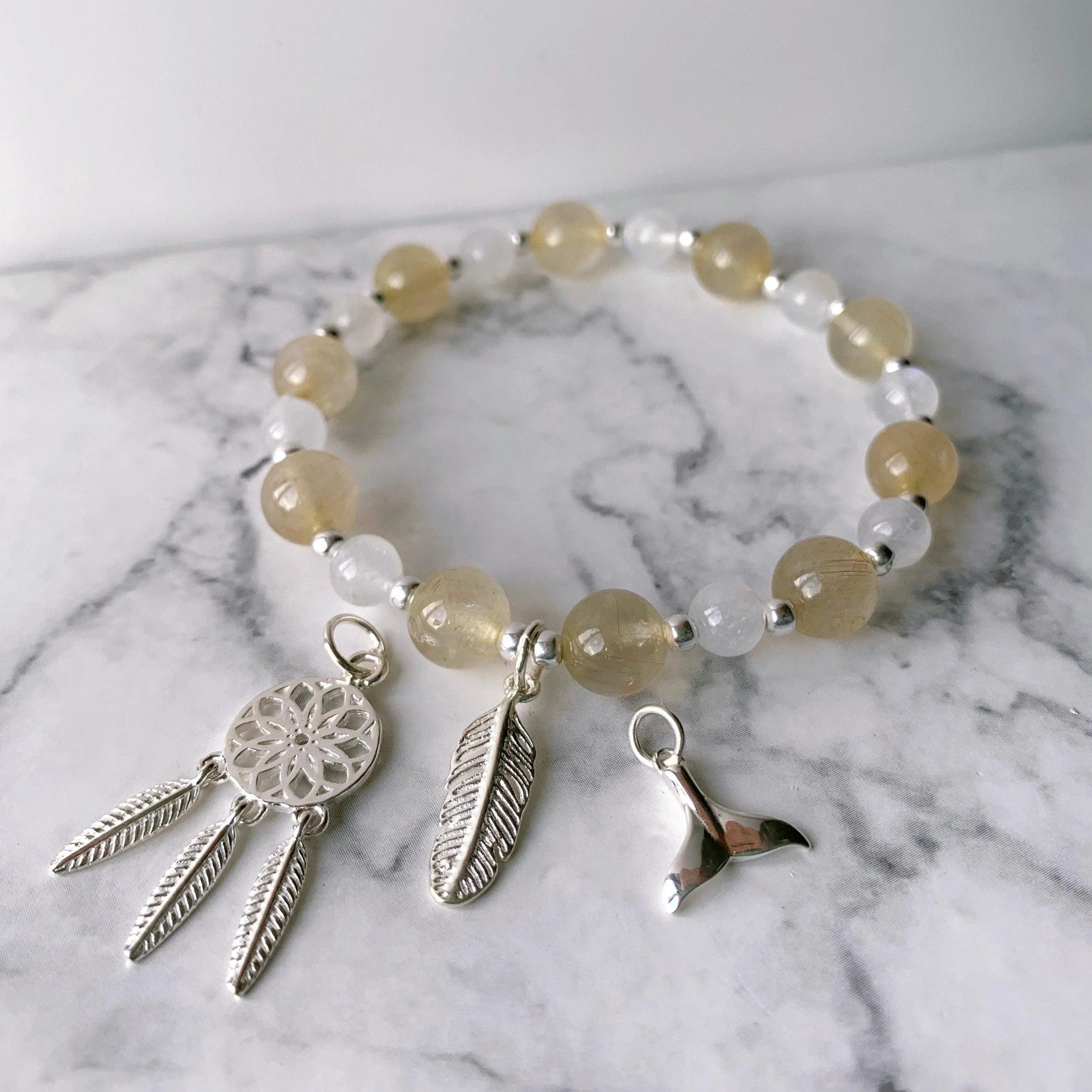 Rutilated Citrine Crystal Positivity Bracelet