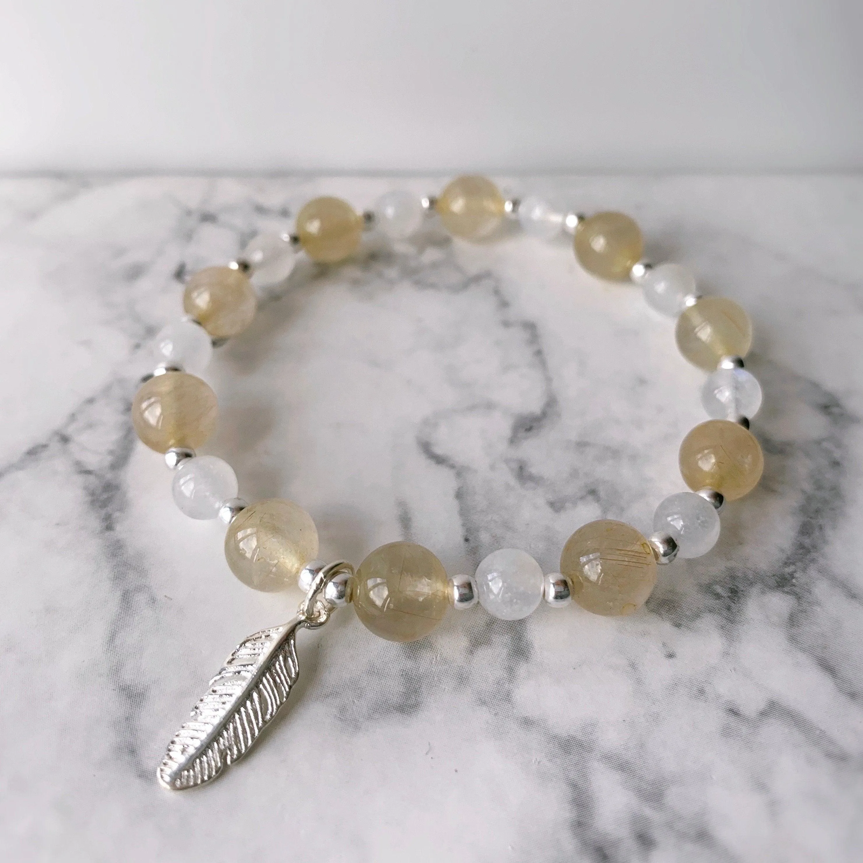 Rutilated Citrine Crystal Positivity Bracelet
