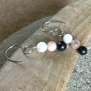 Shungite & Moonstone Earrings, Divine Feminine, Inner Goddess