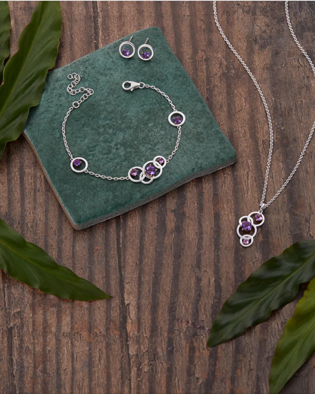 Silver Amethyst bracelet.