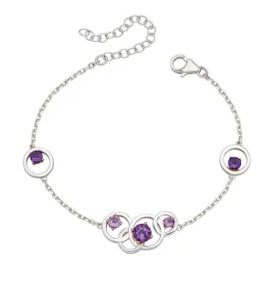 Silver Amethyst bracelet.