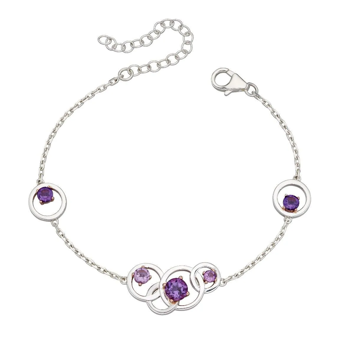 Silver Amethyst bracelet.