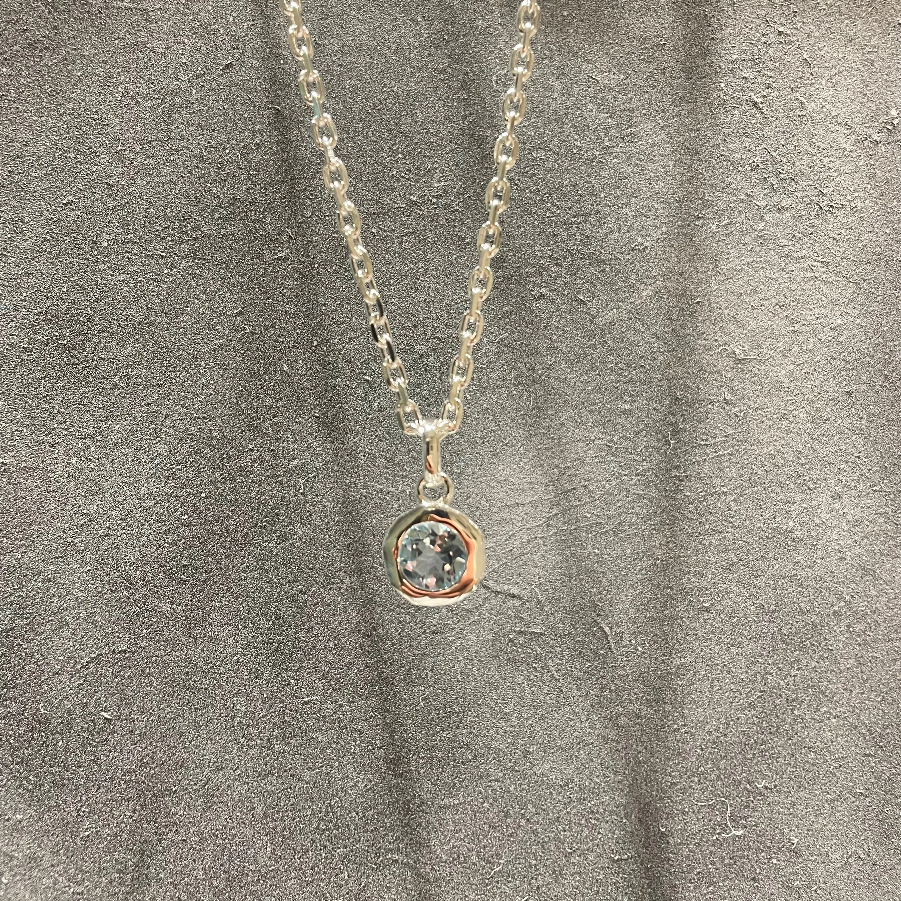 Silver “Cool Blu” Topaz  Necklace