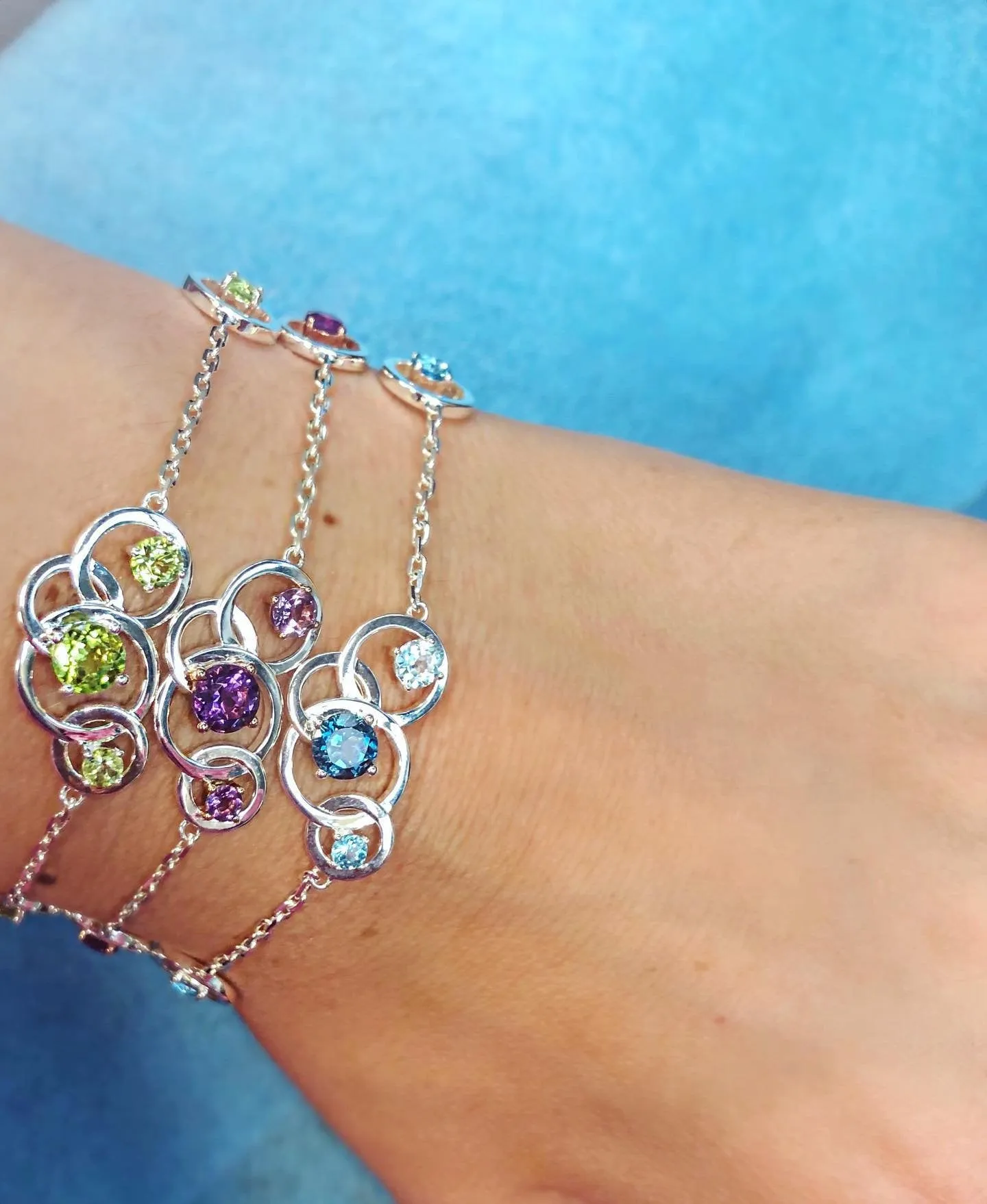 Silver Peridot bracelet.