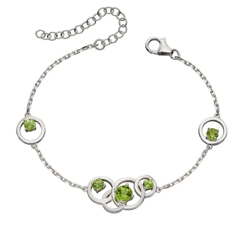 Silver Peridot bracelet.