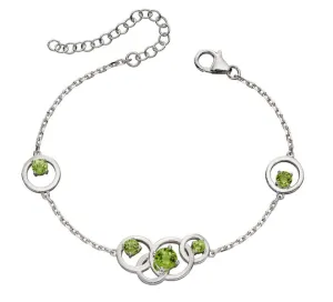 Silver Peridot bracelet.