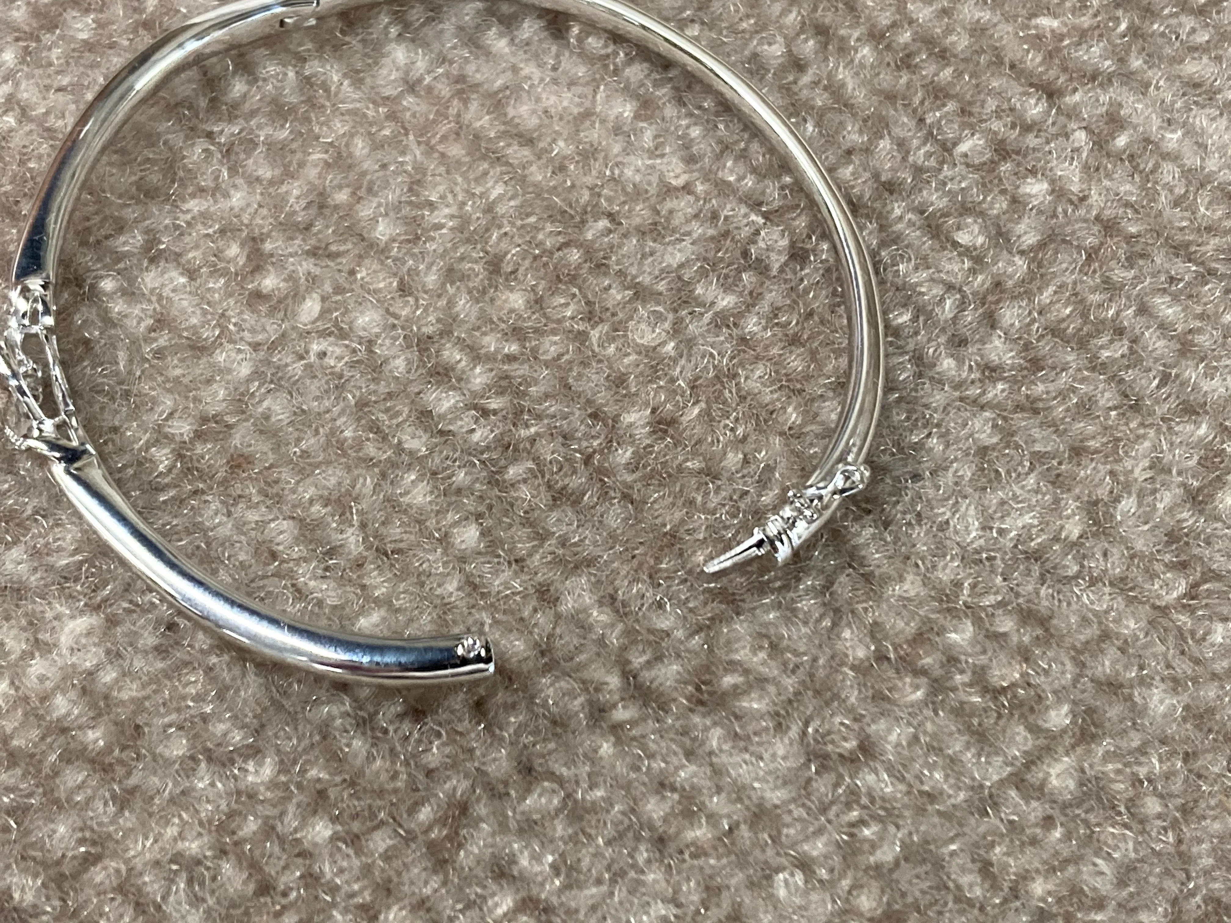 Silver Shimmer Diamond Bangle Bracelet