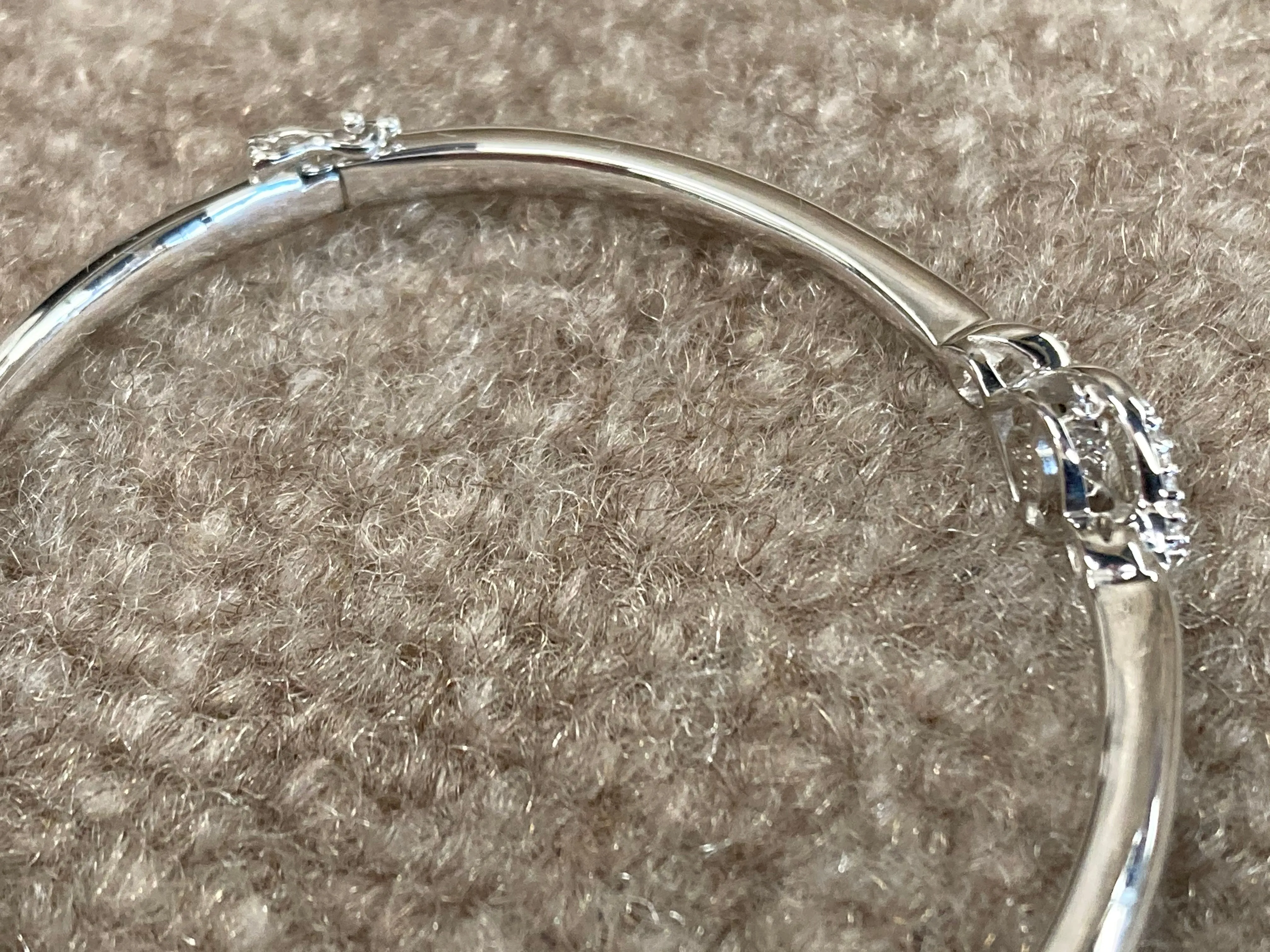 Silver Shimmer Diamond Bangle Bracelet