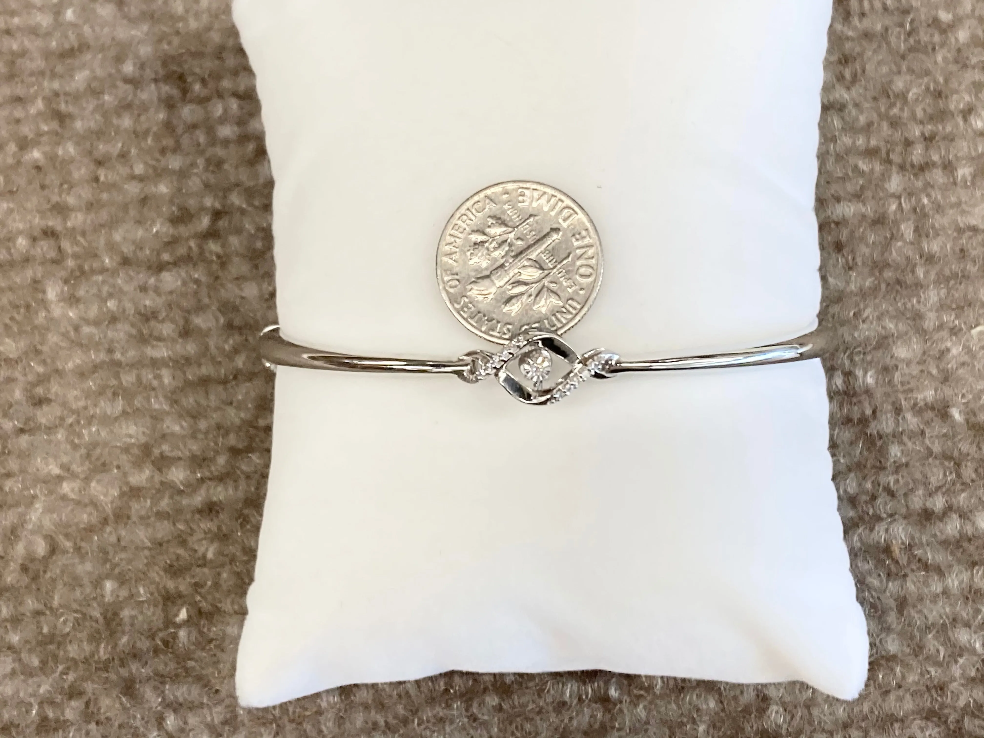 Silver Shimmer Diamond Bangle Bracelet