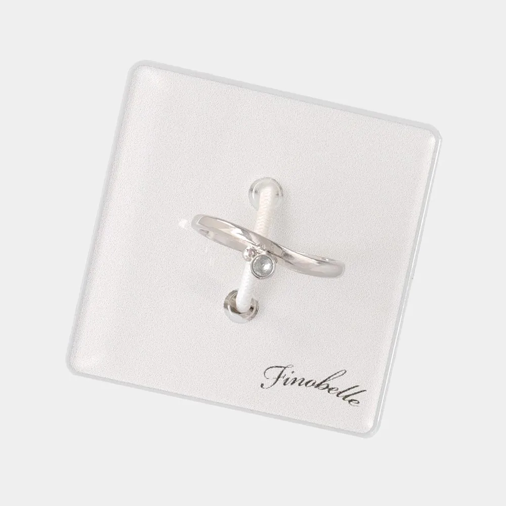Silver Tone Curved Pinky Ring
