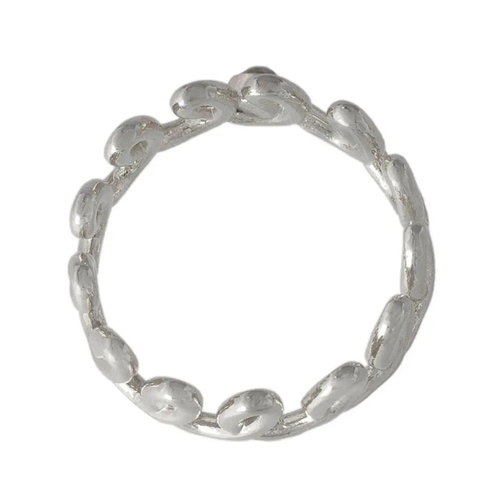 Silver Tone Spiral Pinky Ring
