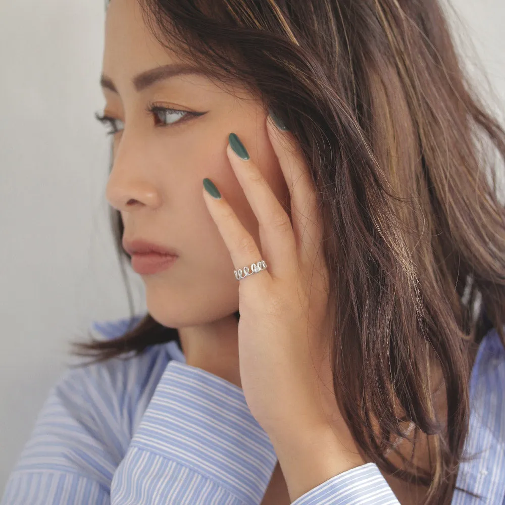 Silver Tone Spiral Pinky Ring