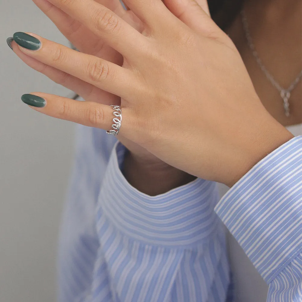 Silver Tone Spiral Pinky Ring