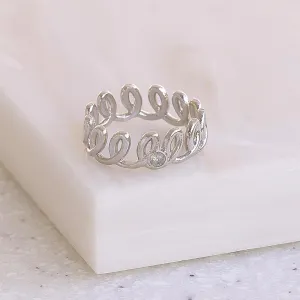 Silver Tone Spiral Pinky Ring