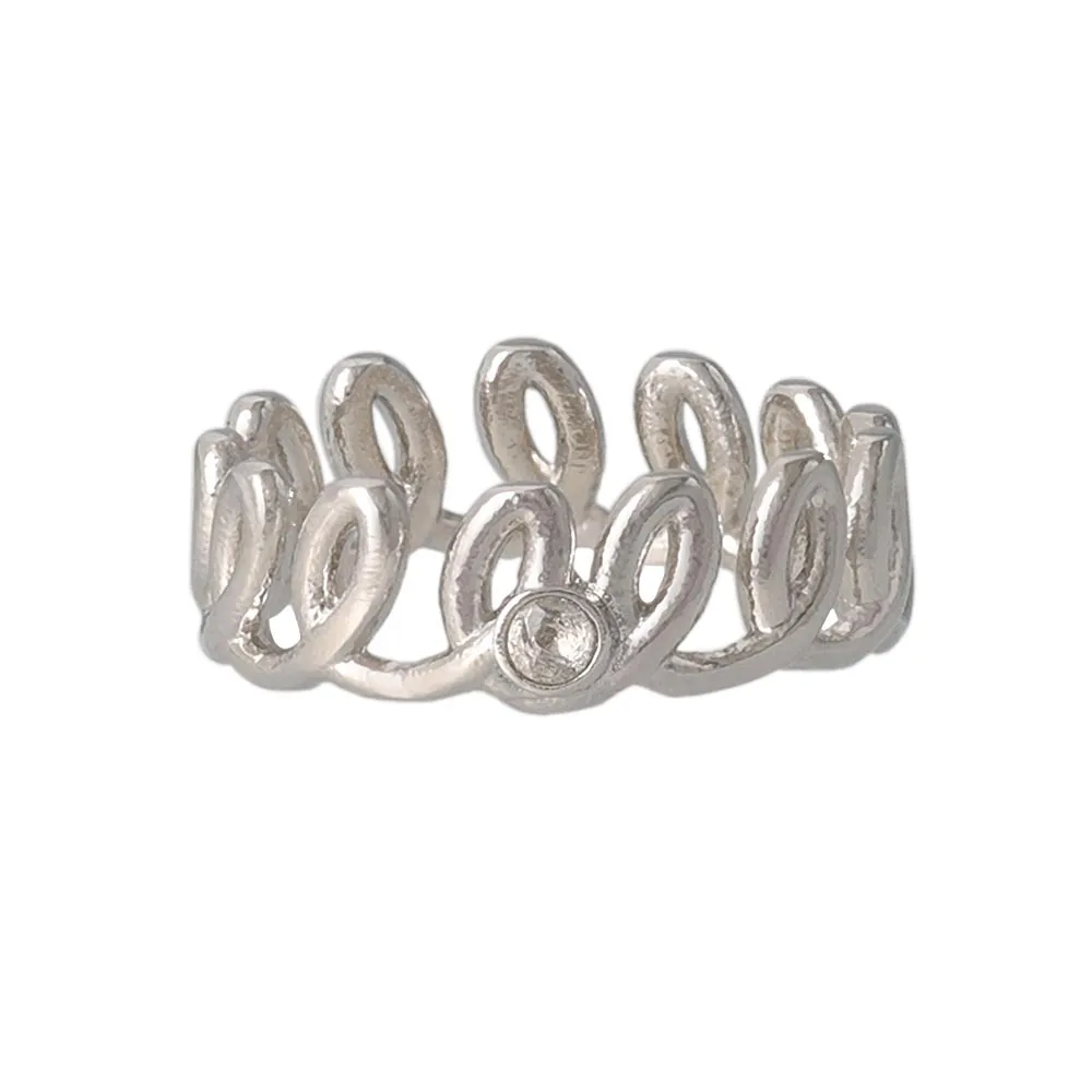 Silver Tone Spiral Pinky Ring