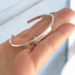 Simple Silver Cuff Bracelet, Wide Silver Stacking Cuff, Modest Cuff Bracelet, Thick Cuff Bracelet, Cuff, Simple, Layering Cuff, Thick Cuff