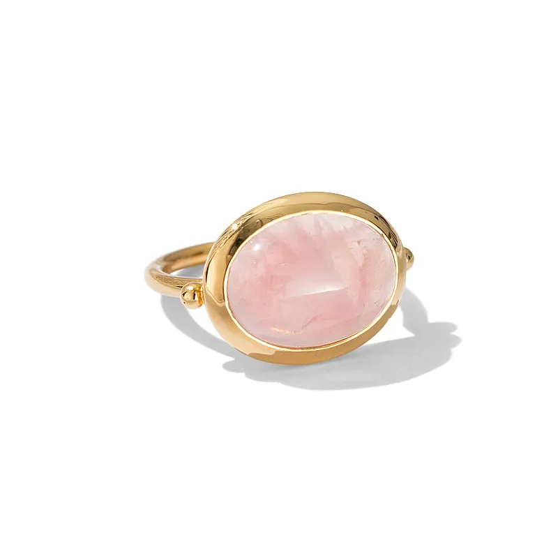 Sirus Ring, Rose Quartz, Gold
