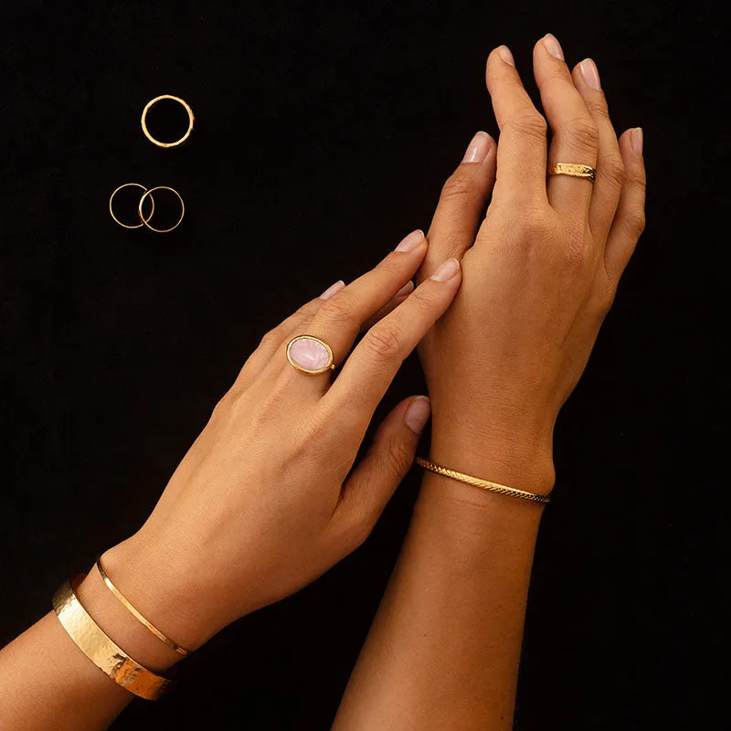 Sirus Ring, Rose Quartz, Gold