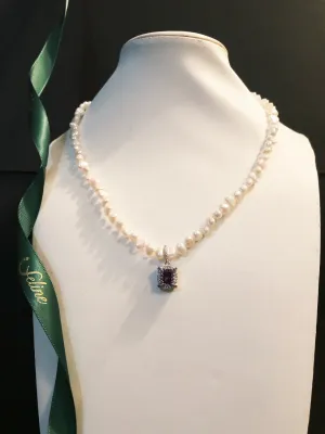 Solomon Pearl   Amethyst Necklace