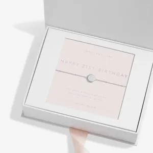 Sterling Silver 21St Birthday Disc Pave 16cm   3cm Bracelet JJS0010