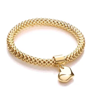 Sterling Silver & Gold Vermeil Heart Mesh Bracelet
