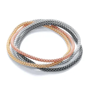 Sterling Silver & Multicoloured Vermeil 4 Strand Bracelet