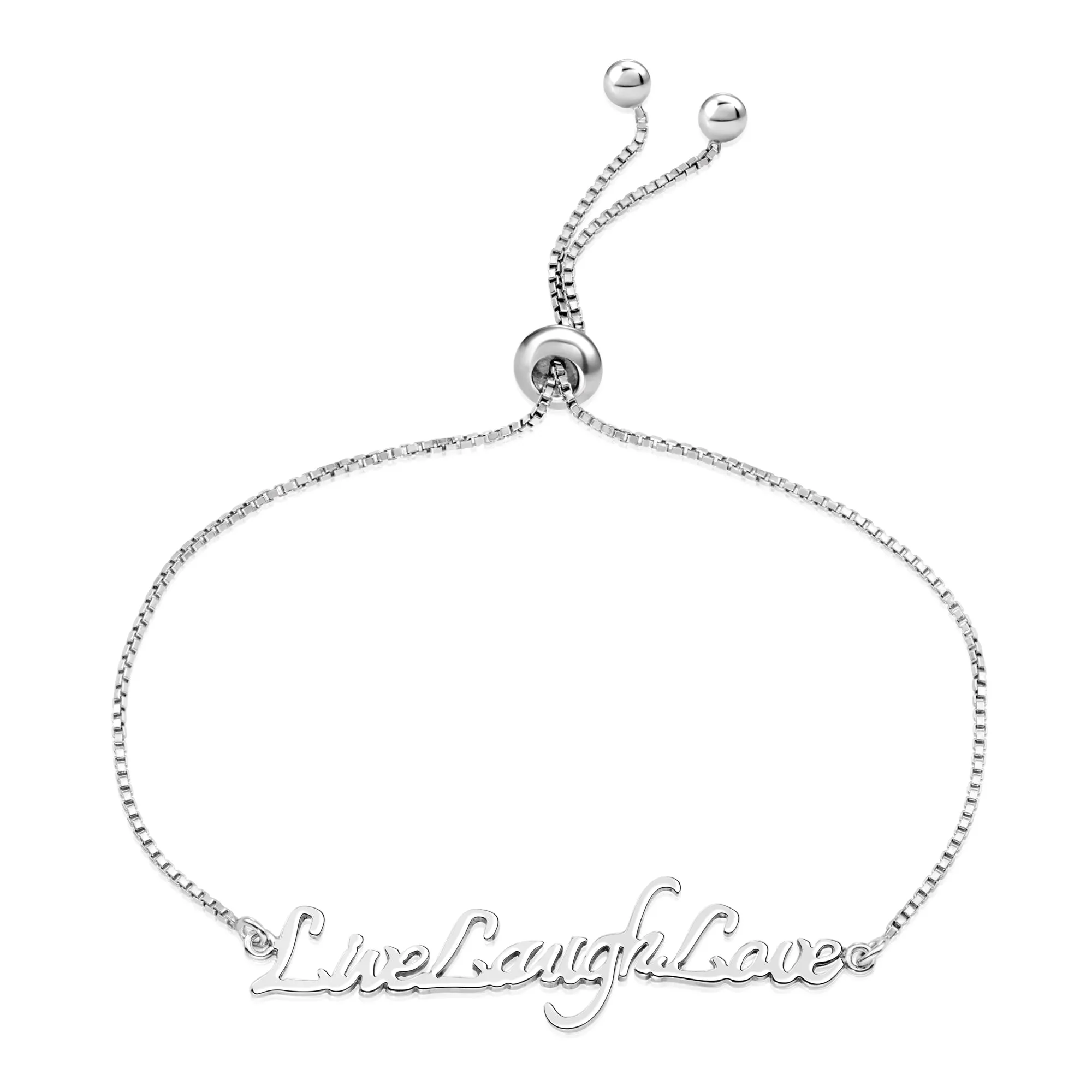 Sterling Silver Live Laugh Love Bracelet