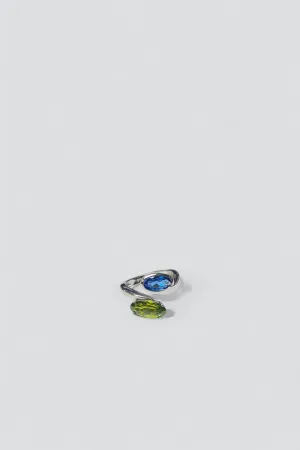 Sterling Silver Topaz Peridot Wrap Ring