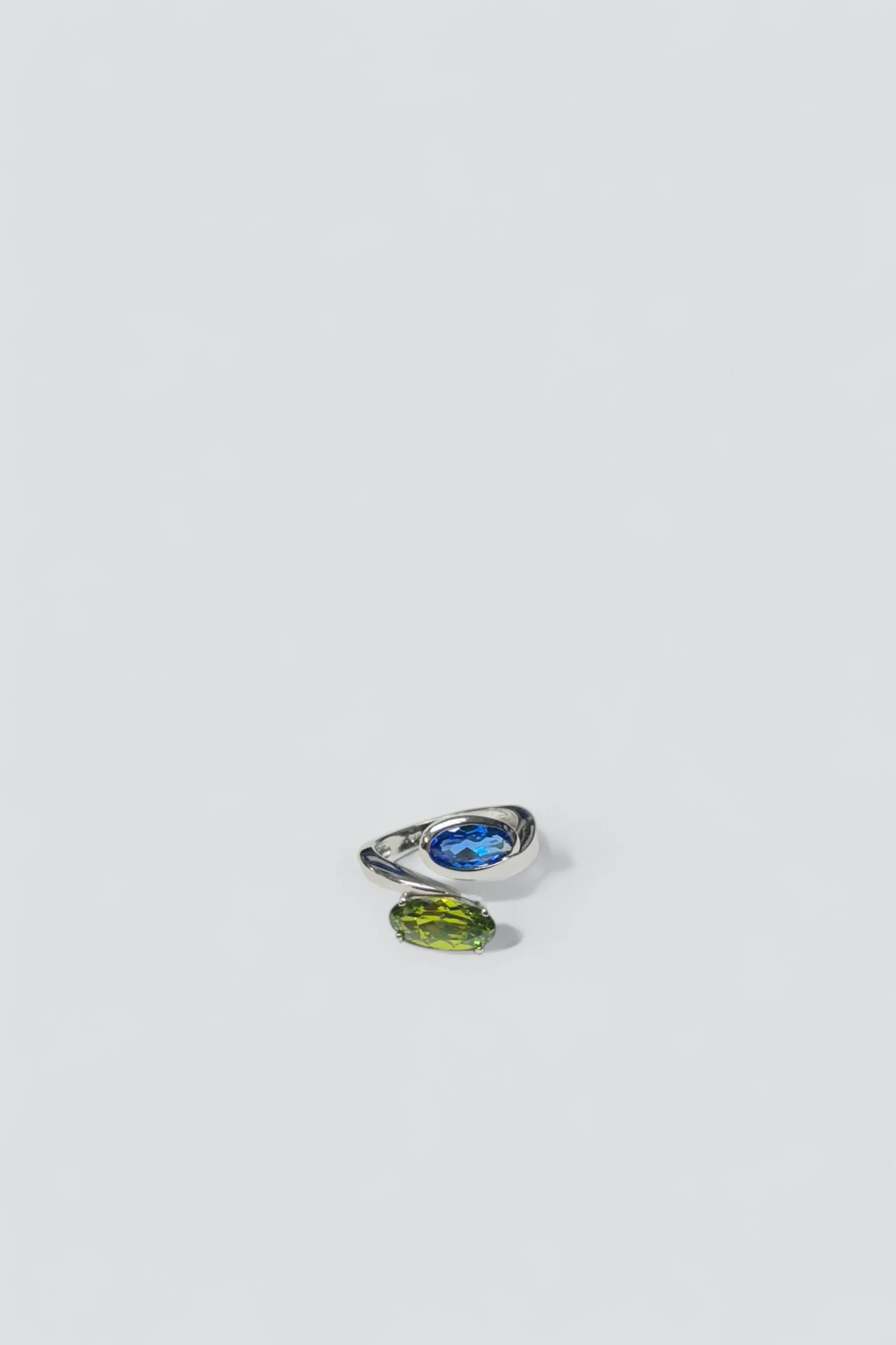 Sterling Silver Topaz Peridot Wrap Ring