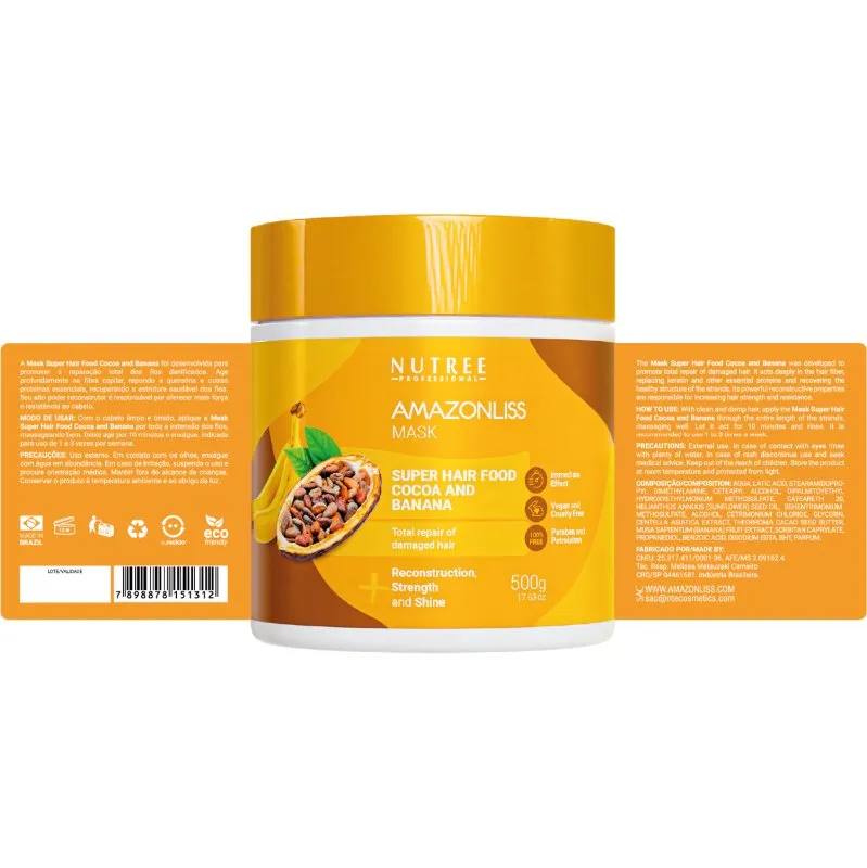 Super Hair Food Mask - Deep Conditioning Cocoa and Banana 17.63 Oz