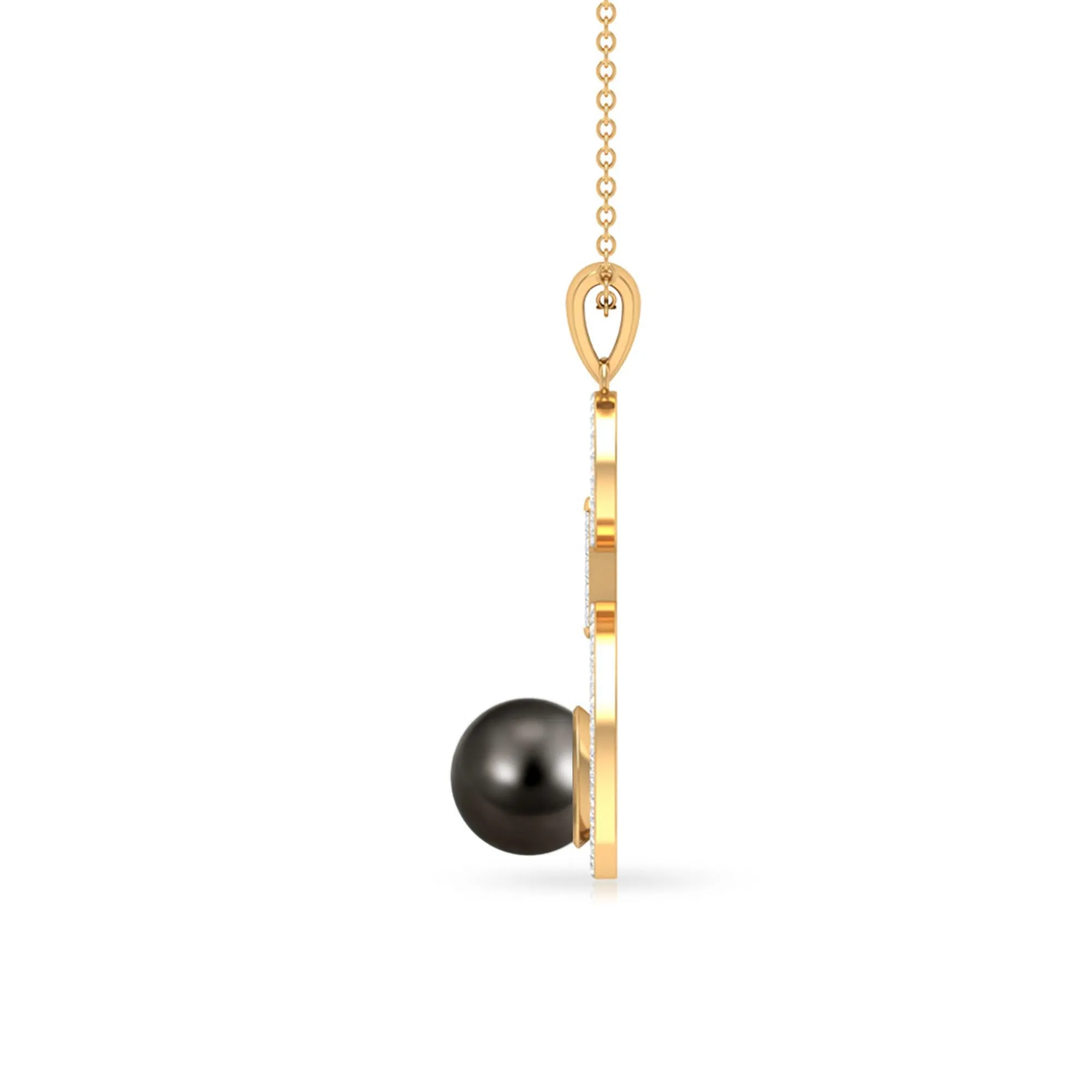 Tahitian Pearl and Diamond Eternity Dangle Pendant