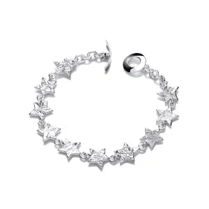 Textured Stars Silver Bracelet