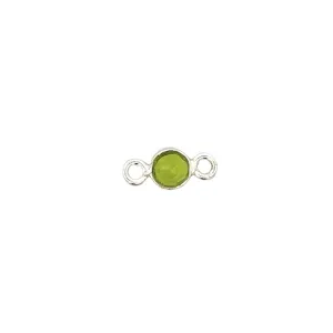 Tiny Round Channel Set Peridot Connector