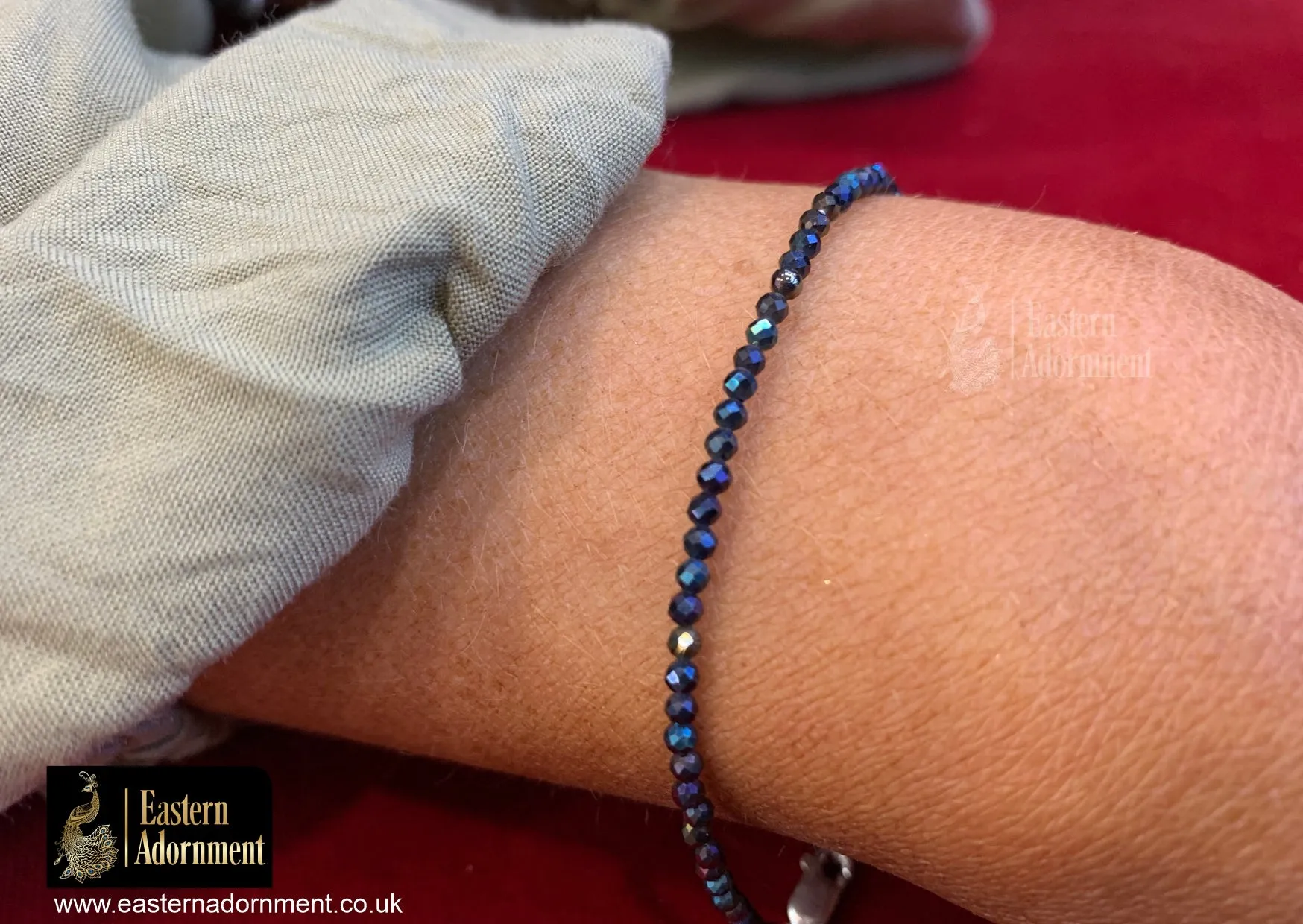 Titanium Quartz Micro Cut Bead Bracelet