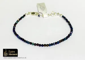 Titanium Quartz Micro Cut Bead Bracelet