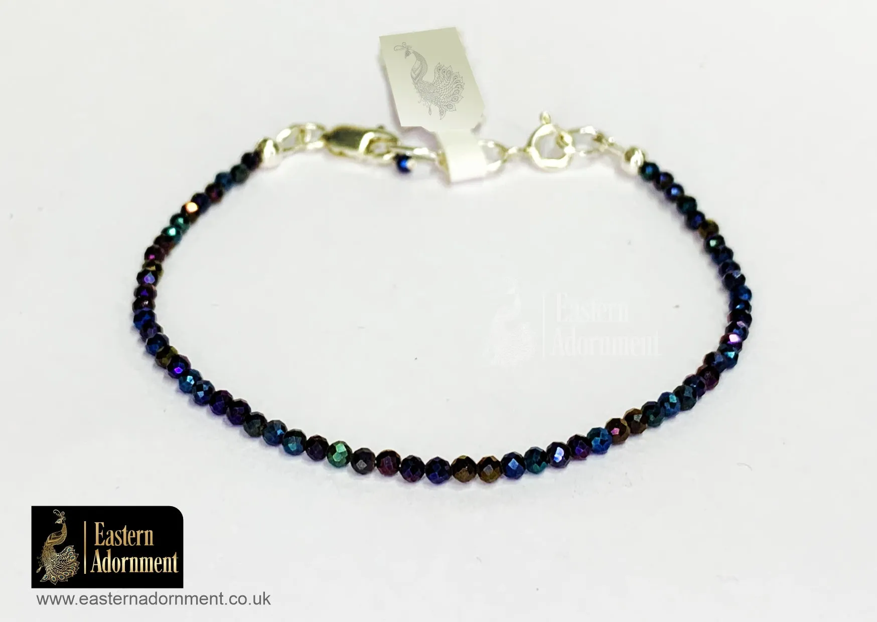 Titanium Quartz Micro Cut Bead Bracelet