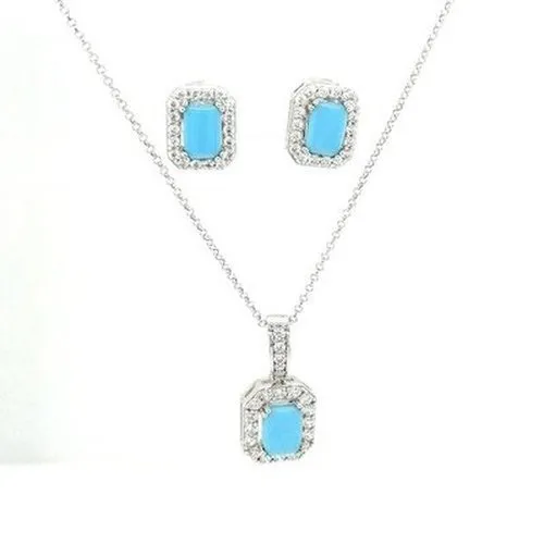 Turquoise Halo Style Pendant
