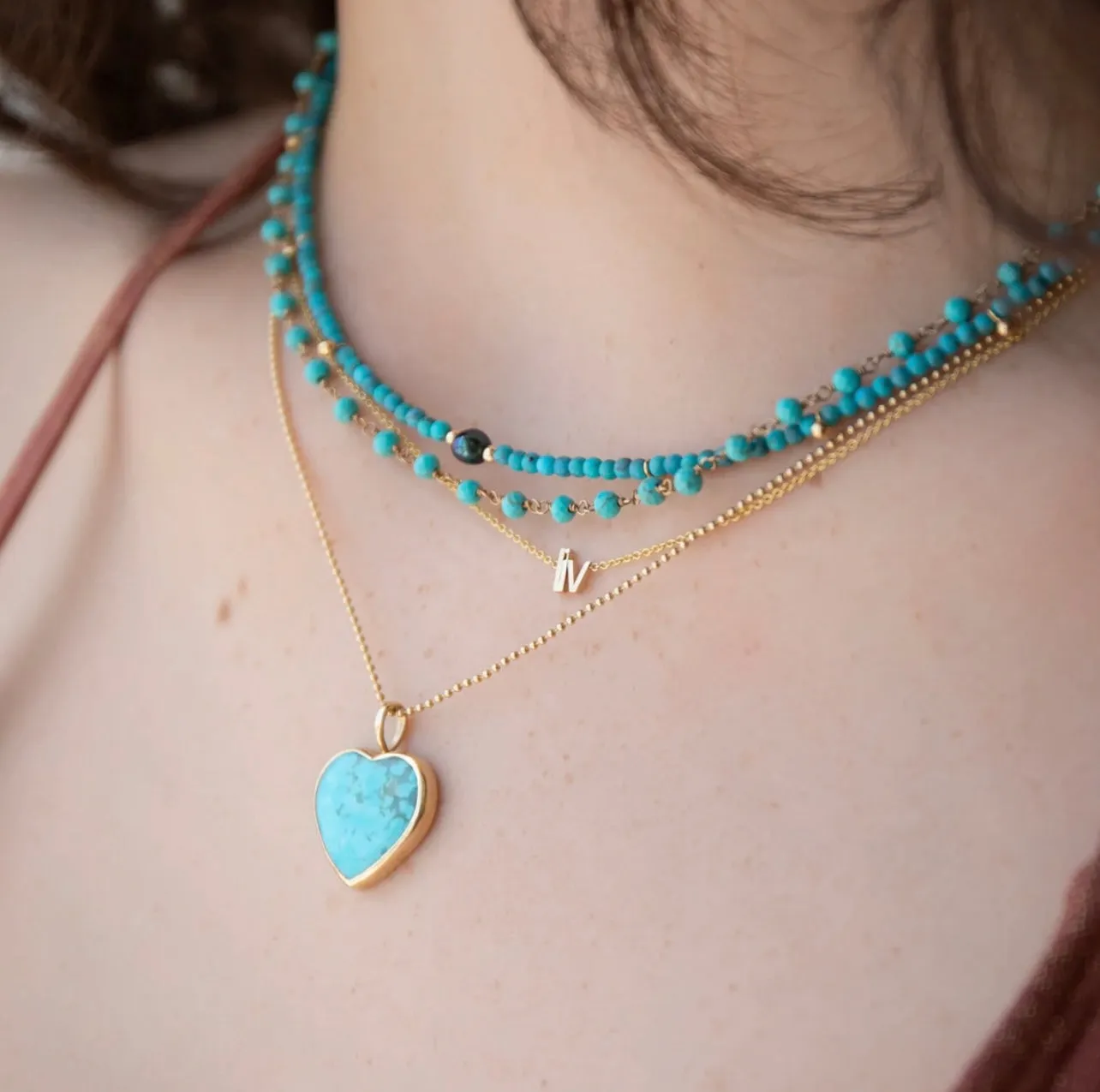 Turquoise Heart Charm