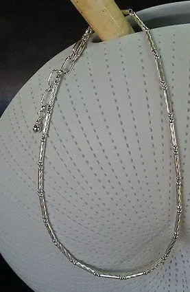 Twisted Tube & Ball Anklet (Sterling Silver)