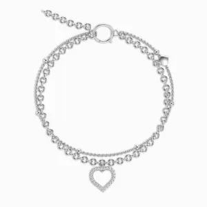 Vennis Double Layered Heart Anklet