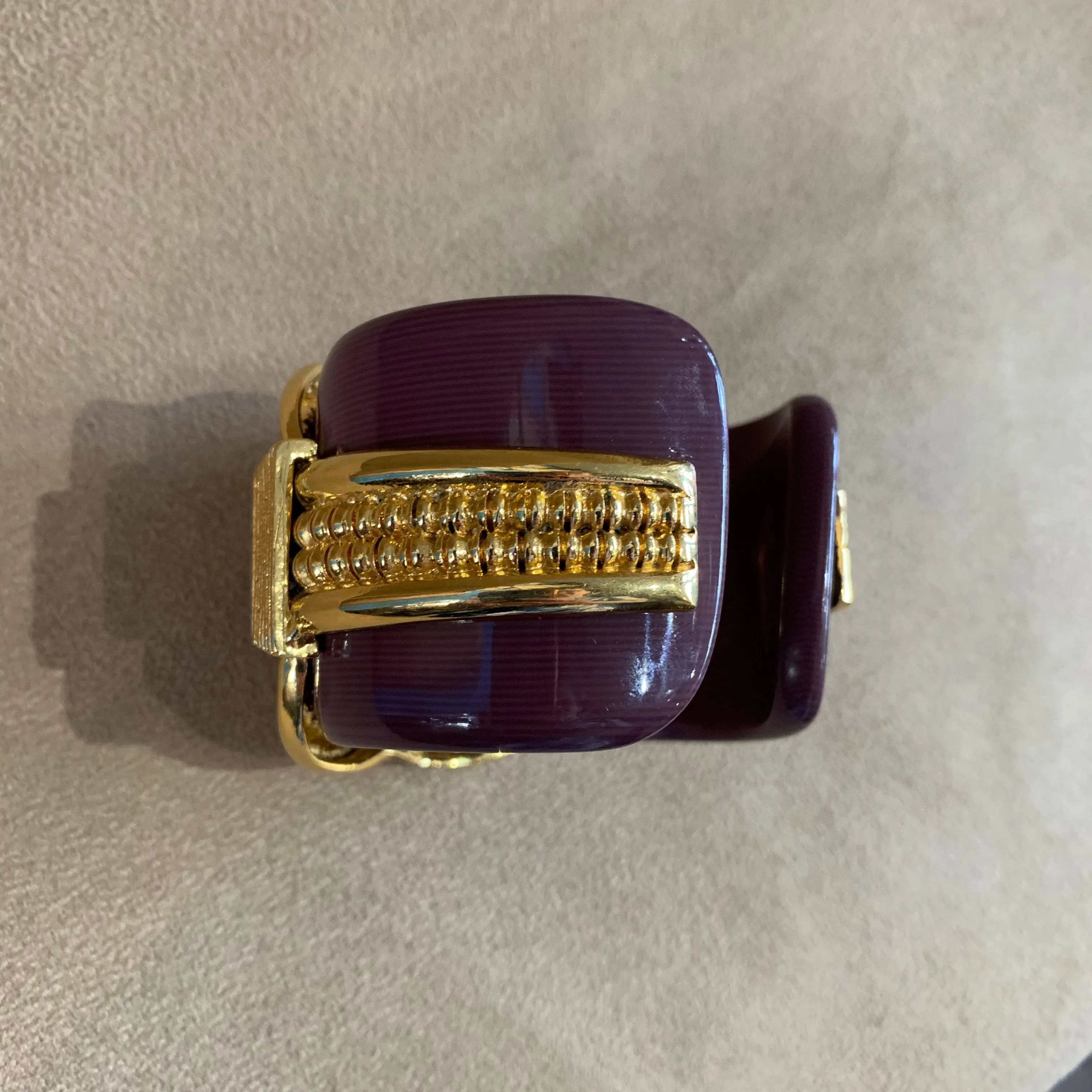 Vintage Escada Bracelet Large Statement Cuff Gold brown turquoise cuff