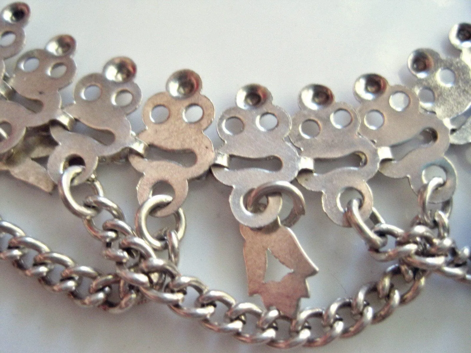 Vintage Middle East Sterling Silver Anklet or Foot Bracelet with Hand of Fatima